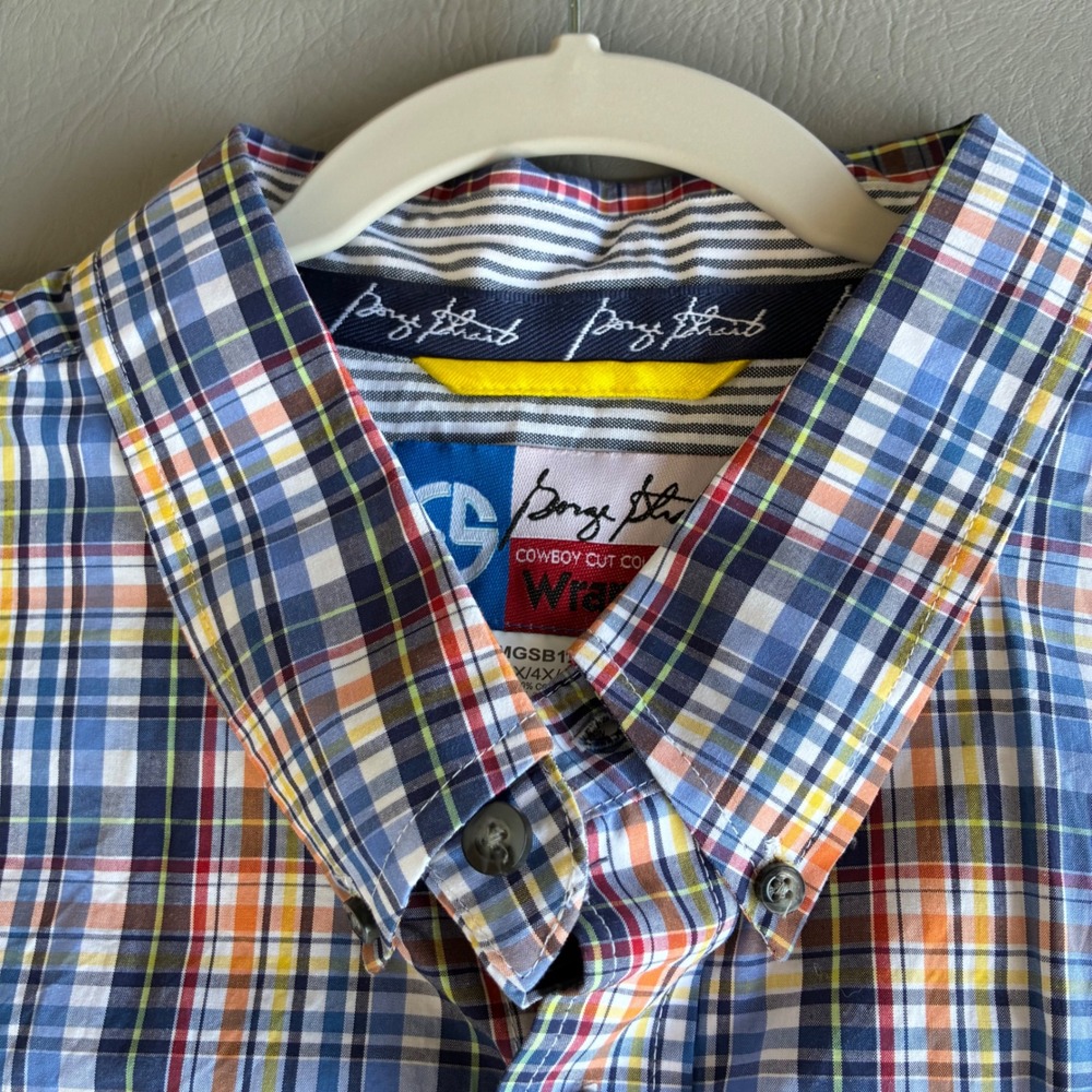 Wrangler George Strait Cowboy Cut Plaid Western Shirt Mens 4XL MGSB128 - Picture 5 of 14